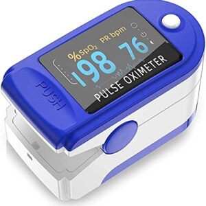 LUXURY LINE Professional Series Finger Tip Pulse Oximeter with Audio Visual Alarm and Respiratory Rate(Blue)
